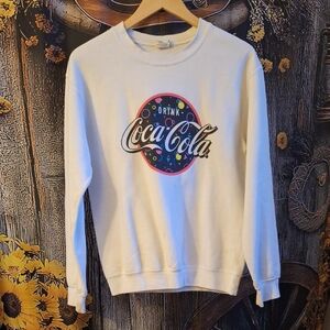 Coca Cola White Graphic Women's Sweater